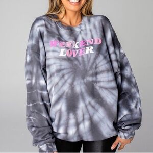 Buddy love graphic sweatshirt tie dye NWT S/M